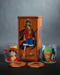 Conjunto de 2 copos de uísque Luffy e Zoro