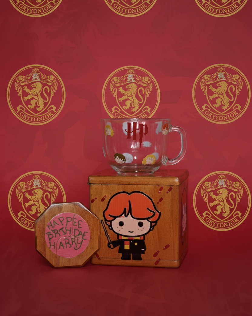 Set de taza de té Harry Potter, Hermione Granger, Ron Weasley