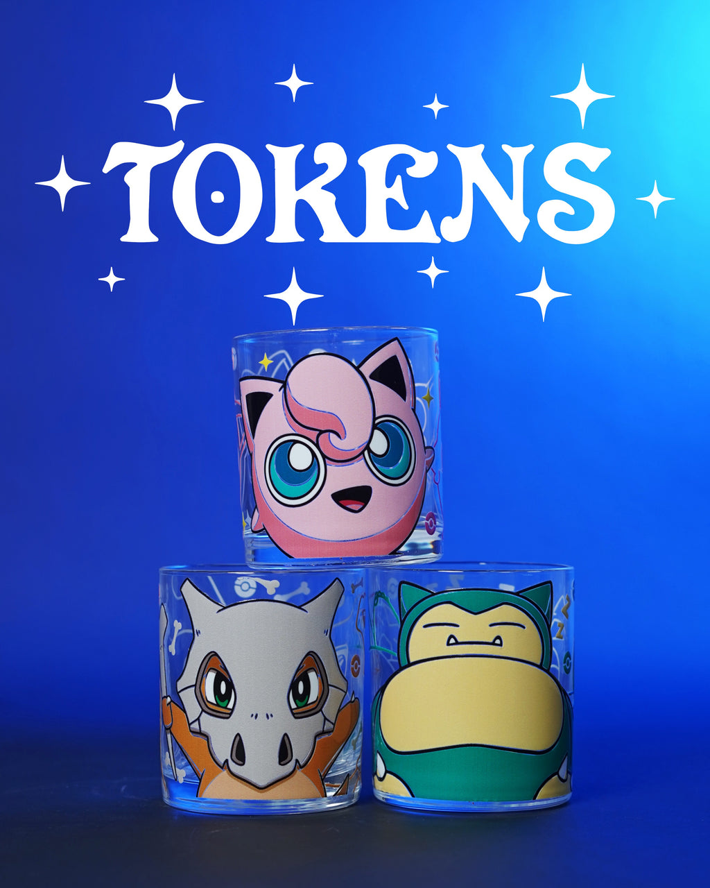 Tokens Pokémon Jigglypuff, Snorlax, Cubone